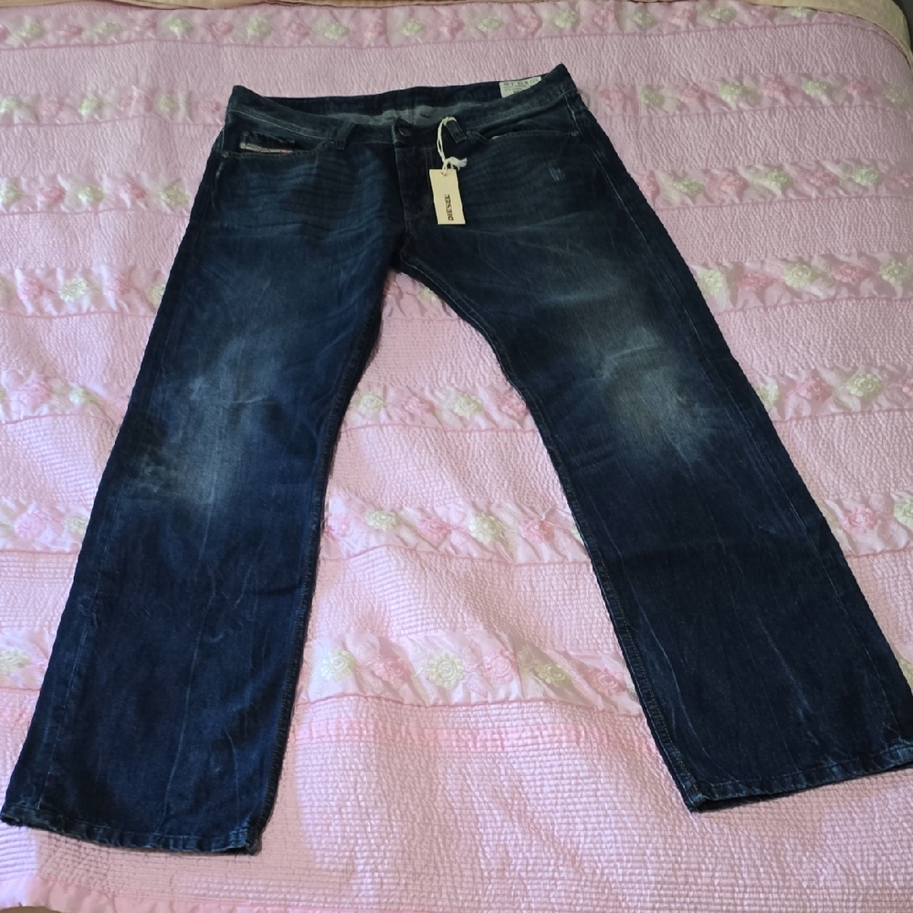 Diesel Men's Dark Blue Relaxed Jeans